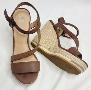 Joe's | Rane Wedge Brown Leather Ankle Strap size 9.5